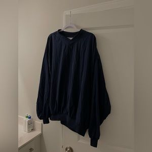 vintage navy, collared and cuffed pull over